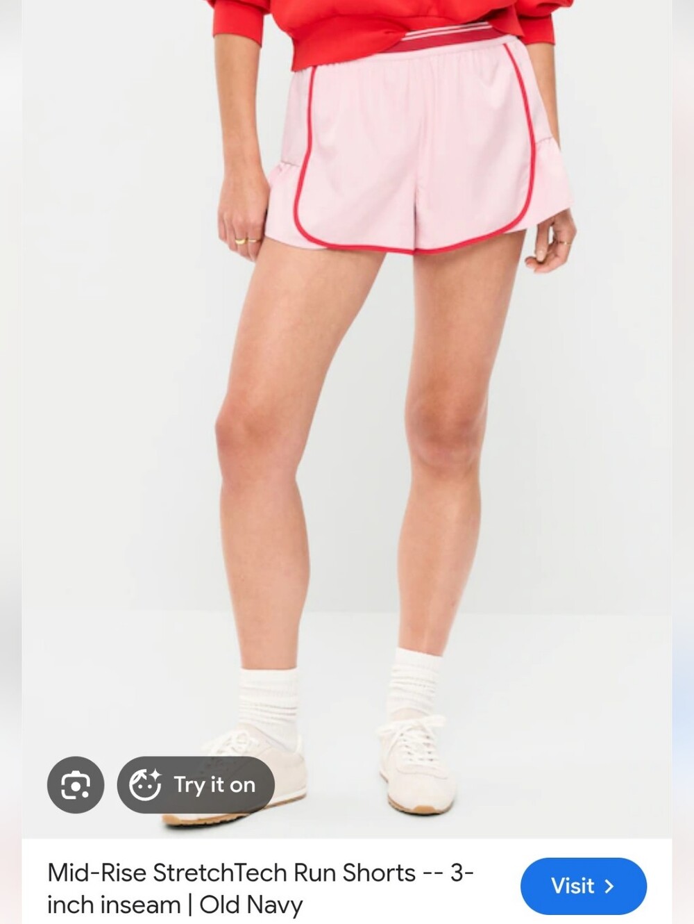 NWT Old Navy Mid Rise Athletic Shorts, 3in Inseam, Sz L Pink
